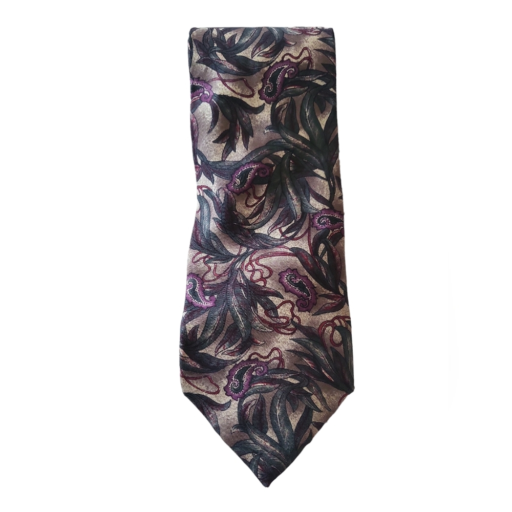 Christian Dior Mens Vintage Paisley Italian Silk Tie